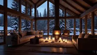 Calm Jazz Music in a Cozy Cabin | Rainy Day Ambience for Deep Focus and Serenity