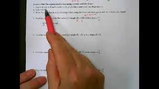 Math 8 Lesson 2-7 Equations from a Point and the Slope
