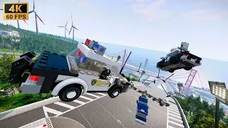 Lego Police vs Killer Traps &ndash; Slow-Mo Hammer Chaos in BeamNG.drive! | Plastic Justice #009
