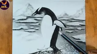 Realistic penguin drawing step by step| How to draw a penguin 