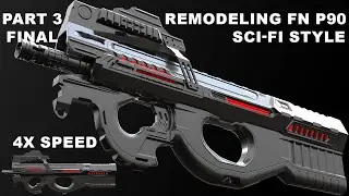 FINAL PART 3 | Hard surface modeling FN P90 | Mesh Fusion MODO