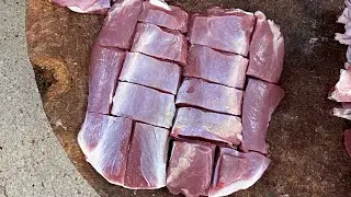 Mutton Rosh Pices Amazing Cutting skills | Traditional Butcher Expert Knife 🔪 Master | #viralvideo 