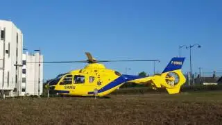 Décollage EC-135 T2+ F-HMGI SAMU 37 / DZ du Centre Hospitalier de Bourges