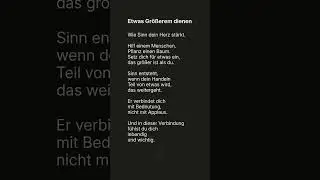 Etwas Gr&ouml;&szlig;erem dienen. #sinn #bedeutung #psychologie #innerest&auml;rke #lebenssinn