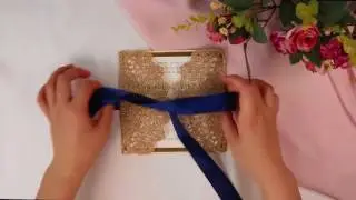 elegant rose gold and navy blue glitter wedding invitations with gold glitter mirror paper bottom