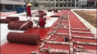 Prefabricated Running Track Roll Laying