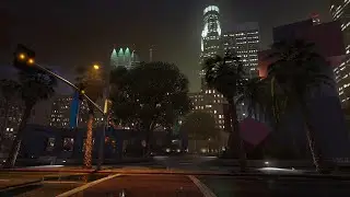 GTA V Enhanced | Silent Stroll Downtown Los Santos Loop (No HUD, Max Graphics)
