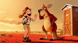 Kangaroo in the restroom
