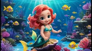 Baby Mermaid Sitting on a Rock | Magical Ocean Rhyme for Kids | Underwater Adventure Song