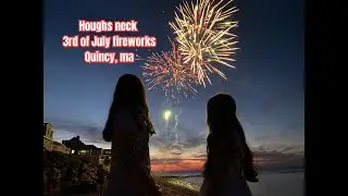 Drone view of the Houghs Neck Fireworks. Quincy, Ma