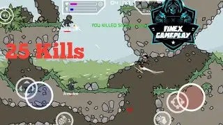 Full Rush Gameplay 25 Kills | Mini Militia | Outpost map | Finex gameplay