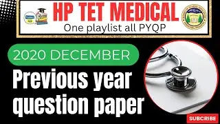 Hp tet || Medical december 2020 Fully solved previous year question paper ||biology/zoology section