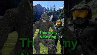 Master Chief gets a new dog (Godzilla)