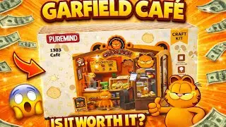I Built a Garfield Cafe Miniature Wooden Craft Kit Full Cozy Build and Review