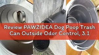 Review PAWZIDEA Dog Poop Trash Can Outside Odor Control, 3.1 Gallon Outdoor Trash Can with Lid, Wate