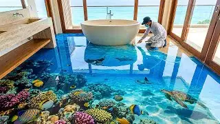 Top 8 Breathtaking 3D Epoxy Floors Featuring Ocean Themes and Resin Pours for Bathrooms