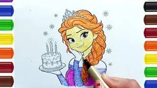 Elsa from frozen drawing colouring for children / easy colouring for children / #elsafrozen #kids