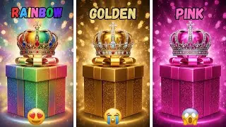 Choose Your Gift Box 🎁 | Rainbow 🌈 Gold 💛 Pink 💗 (2 Good, 1 Bad 😱)