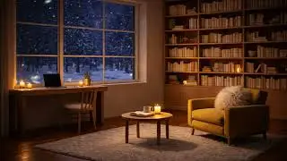 Quiet Winter Night Study Room 📚 Cozy Reading & Focus Ambience