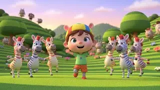 Rainbow Zebra Hop | Fun Counting & Colorful Adventure Song for Kids | Nursery Rhyme