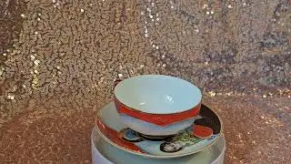 Kutani Dragon japanisches Teeservice Lithophanie Geisha, Кутани Дракон Японский чайный сервиз