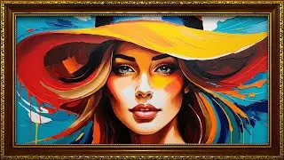 [Radiant Muse &ndash; Bold Color Woman Portrait] &ndash; 4K Oil Style Art for Frame TV Display