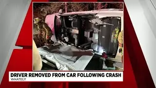 Driver rescued from car following collision
