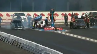 Tim Boychuk, Brad Thompson, Nostalgia Funny Car,Semi Final Eliminations Lucas Oil Winter Nationals,