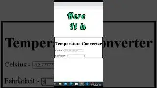How to Make a JS Temperature Converter ||  #shorts