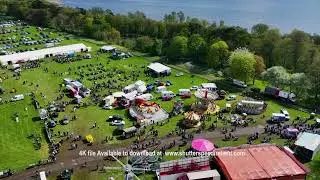 Aerial video of Crowds at Shanes Castle May Day Steam Rally 1 May 2022 11 4K
