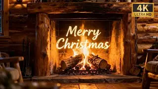 Christmas Ambience with Slow Burning 4K Fireplace &ndash; Accompanied by Merry Christmas