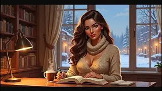 Cozy Library Lo-Fi ❄️📚 | Snowy Focus Session with Luna (30 MIN)