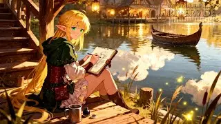 Timber Hall • Relaxing Fantasy Sounds beside the Riverlight • Medieval Fantasy Riverside