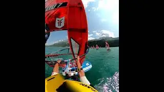 Crazy upwind start at IQ Foil World championship in Silvaplana, 2021