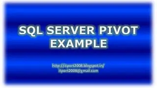 SQL Server Pivot with Example