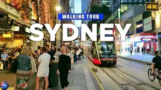 Сидней, Австралия - Вечерняя прогулка по центру Сиднея 4K Walking Tour