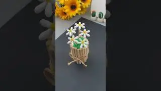 Spring DIY: Cotton Swab Daisies! 🌼✨ #springdiy #kidscrafts #diycrafts #flowercraft #shorts