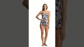 ClubSwim Caribbean Palms Ultra High Waist Swim Brief Bottom | SwimOutlet.com