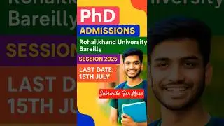 Apply Fast For PhD Admission 2025 #mjprubareilly #shorts #phdadmission2025 #phd
