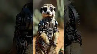 Meerkat Desert Sentinel Standing Guard #shorts #meerkat  #cgi #shibainu #mech #shiba #3dart #robot