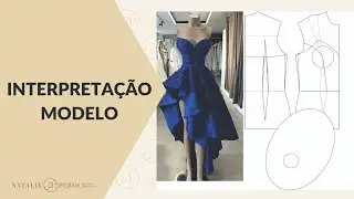 Interpretação de Modelo - Vestido de Festa Saia Godê Assimétrica