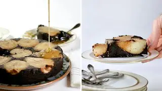 Рецепт пирога с тёмным шоколадом и грушами, томлёными в имбире, и имбирной карамелью || William's...
