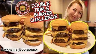 Broaddus Burger&rsquo;s Double Triple Burger Challenge in Lafayette, Louisiana!! #RainaisCrazy