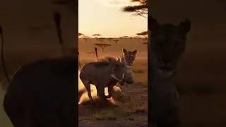 Massive Lioness Ambushes A Sprinting Warthog During An Intense Sunset Dust Storm Chase