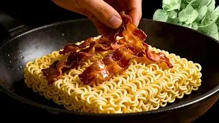 I Put Bacon on Instant Noodles! — The Result Surprised Me!