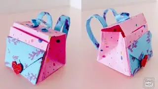 How to Make Origami Backpack for Doll #shorts #myboringtimes