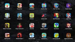 Juice Run, Kooply Run, Lucky Balls, Find the Alien, Save the Fish, Fishdom, SonicDash