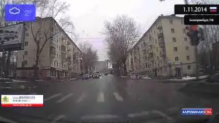 Driving through Yekaterinburg (Russia) 1.11.2014 Timelapse x4