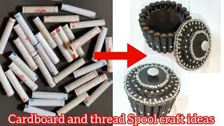 Best out of weast Cardboard and thread Spools craft ideas 🤯😱| jwellery organizer, DIY craft #bysahin
