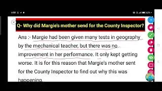 Why did Margie's mother send for the County Inspector?